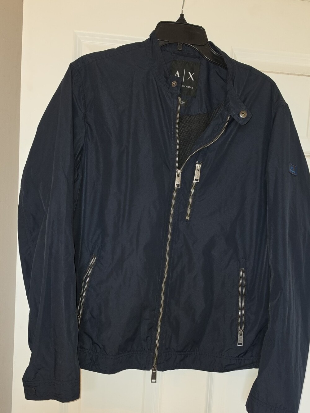 Armani Exchange Men's Navy Zip Front Windbreaker